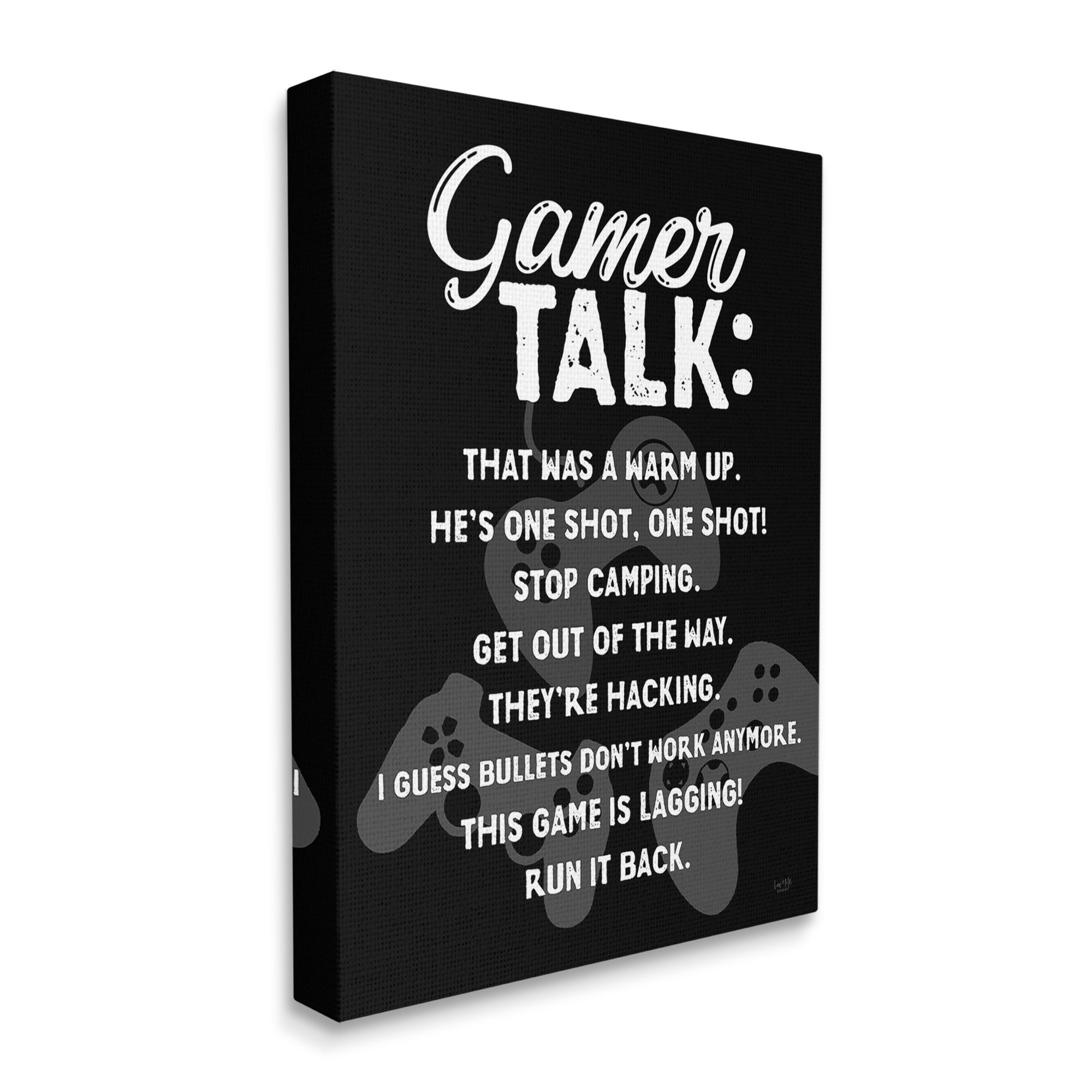 Stupell Industries Gamer Talk Phrases Typography Painting Gallery Wrapped Canvas Art Print Wall Art, 16 x 20