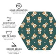 thumbnail image 3 of Honeii Cute Shiba print Leather Coaster Set of 4, ideal for safeguarding your furniture from drinks spills and effortless cleanup-Hexagon, 3 of 6