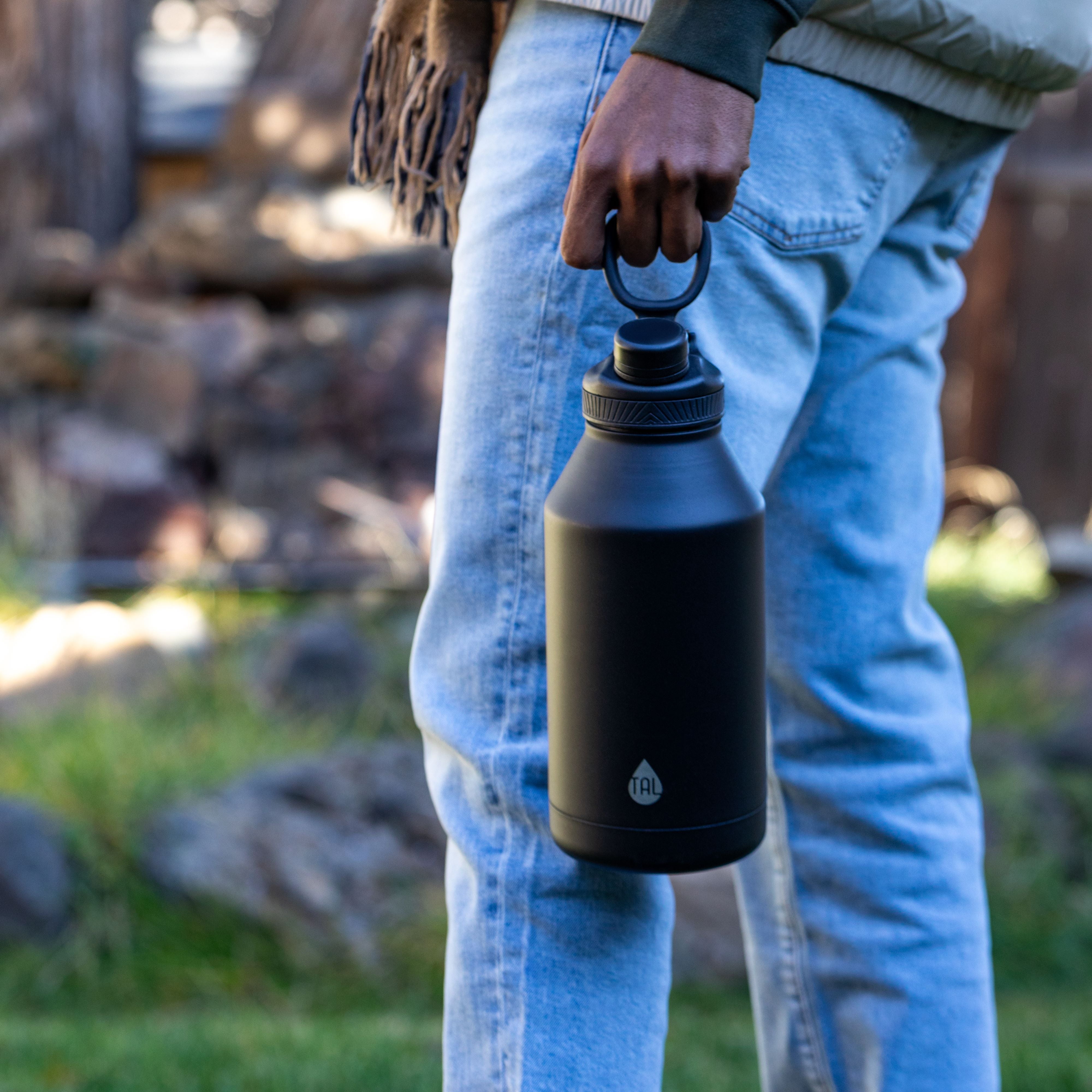  MUHU TAL Ranger 64 oz Black Solid Print Stainless Steel Water  Bottle with Wide Mouth Lid (Coral) : Sports & Outdoors