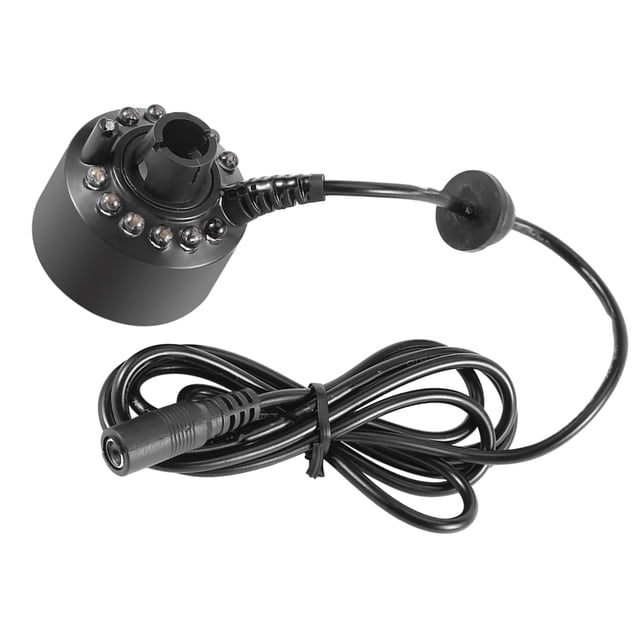 1Pc 12LED Colorful Mist Maker Fogger, Water Fountain Mist Maker with Power Adapter for Water Fountain Pond
