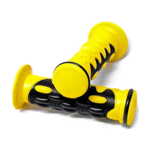 Krator ATVs Watercrafts Comfort Gel Style Hand Grips Yellow Color Quad Compatible with Yamaha Polaris Seadoo Bombardier Jet Ski Honda Foreman Recon Kawasaki Brute Force Prairie Bruin Grizzly Kodiak