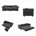 thumbnail image 5 of Firscook 89" Chesterfield King Size Pull Out Sofa Bed with Ottoman, Velvet Sleeper for Guest Room, Gray, 5 of 12