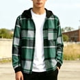 thumbnail image 3 of yillto Boys Plaid Jackets Flannel Hoodies Fall Fashion Long Sleeve Zip up Jacket Coat for Kids 5-15 Years, 3 of 7