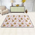 thumbnail image 3 of SKYSONIC Kawaii Anime Smiling Bear Lightweight Carpet Mats Area Soft Rugs Floor Mat Doormat Decoration for Rooms Entrance 36x24 inch, 3 of 6
