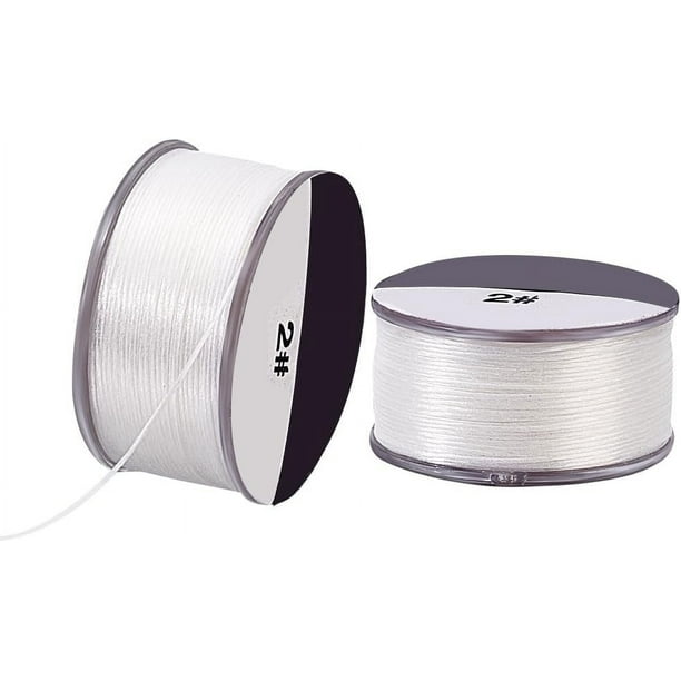 Hilo de nailon de 0,1 mm - 100 yardas de hilo blanco para abalorios, ideal para la fabricación de joyas, bisutería, costura y bordado en cuero.