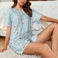 thumbnail image 4 of Sikiie Milk Tea Womens Pajama Sets Short Sleeve Top With Pants Sleepwear 2 Piece Lounge SetMedium, 4 of 6