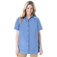 thumbnail image 2 of Woman Within Plus Size No Iron Short Sleeve Peachskin Shirt, 2 of 6