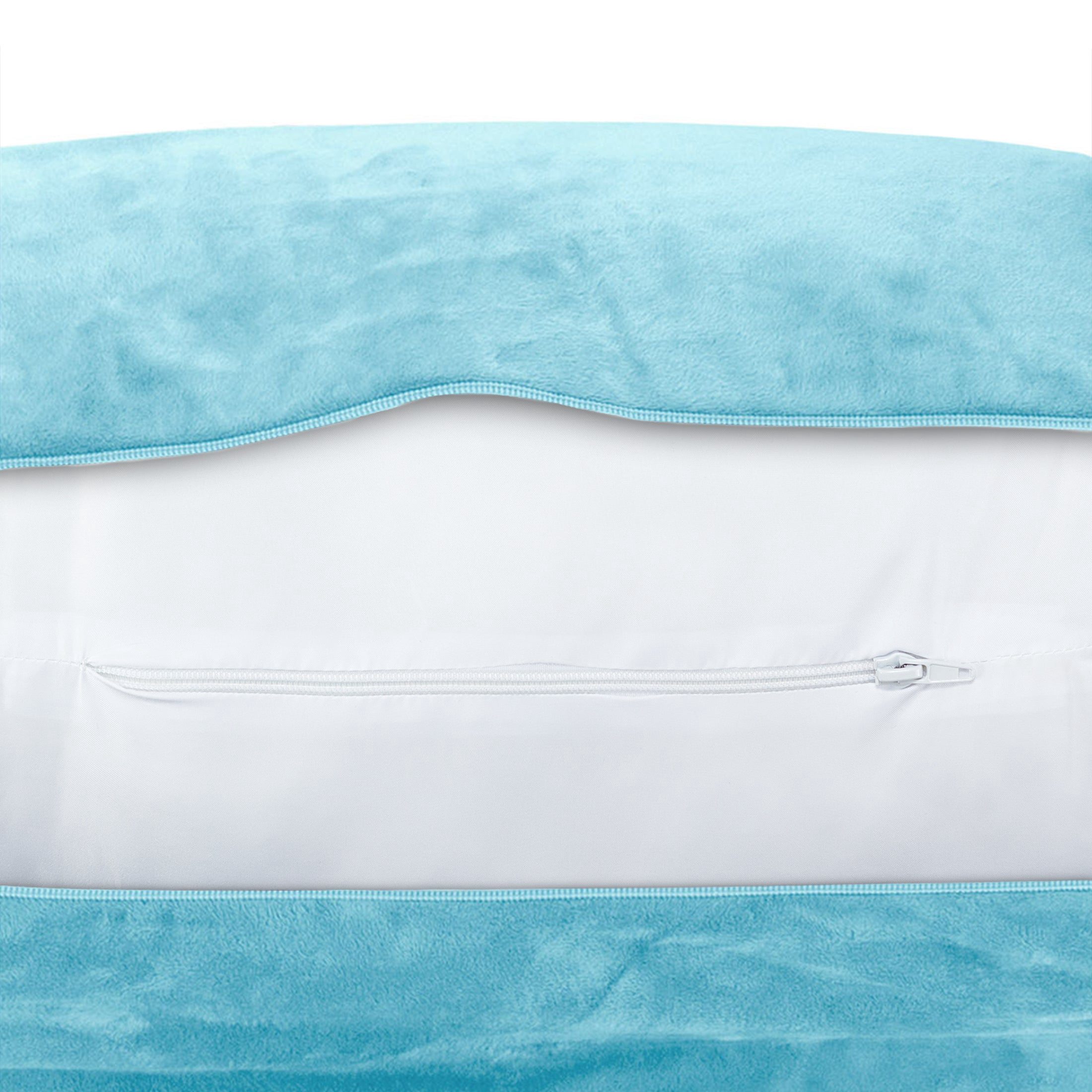 Husband Pillow Original Standard+ Pillow Cover Only Carolina Blue Color - Wash / Removable Replacement Soft Microplush Pillow Case for Standard Size Reading Pillow w/ Long Zipper, Back & Side Pockets