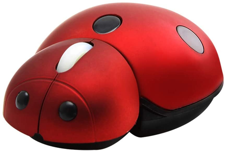 2.4G Wireless Mouse Small Cute Animal Ladybug Shape 3000DPI Portable