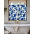 thumbnail image 4 of Blue Flowers Bathroom Window Curtain, Spring Watercolor Leaves Floral Plants Light Filtering Coffee Kitchen Curtains, Bedroom Living Room Curtains 2 Panel 84"x45", 4 of 6