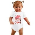 thumbnail image 3 of AOMPMSDX Girls Bodysuits Boys Girls Short Sleeve Valentine's Day Letter Print Romper Bodysuit For Children Clothes Pink 3 Months-6 Months, 3 of 5