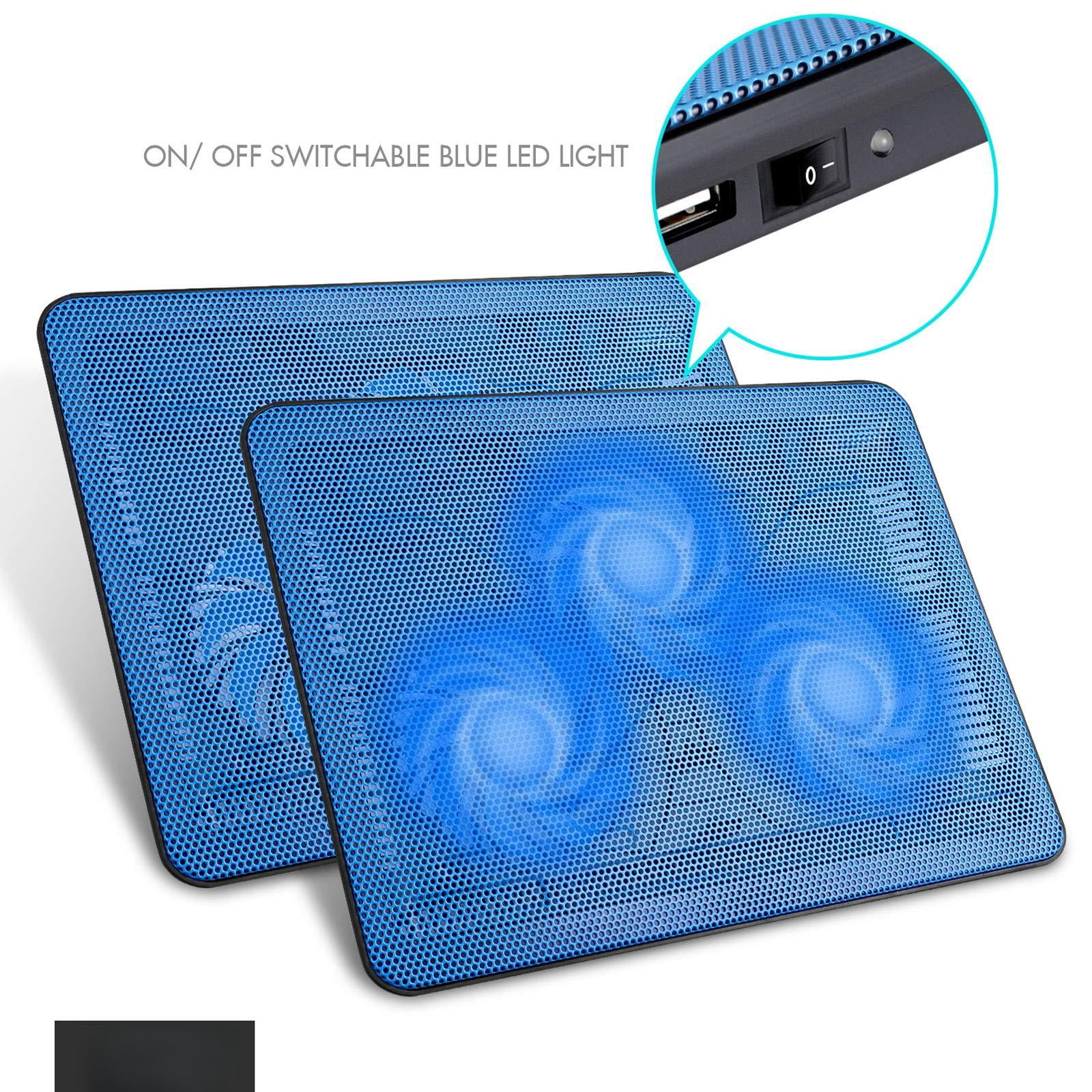 Hv-f2056 15.6-17 Inch Laptop Cooler Pad - Slim Portable Usb (3 Fans) (blue)