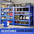 thumbnail image 3 of Welfiya 47"Wide Garage Shelving Unit,3500LBS Heavy Duty Storage Shelves,4-Tier Metal Industrial Shelving,Adjustable Standing Shelf for Warehouse,Basement,Workshop,47.2"W x 23.6"D x 78.7"H,Blue, 3 of 10
