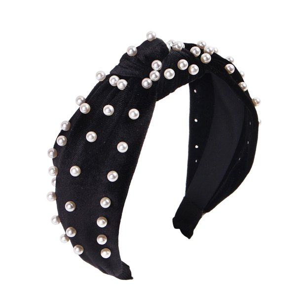 Diadema de perlas Accesorios de perlas de oro Ve-lvet Hair Ve-lvet Headband Knotted Hair clip