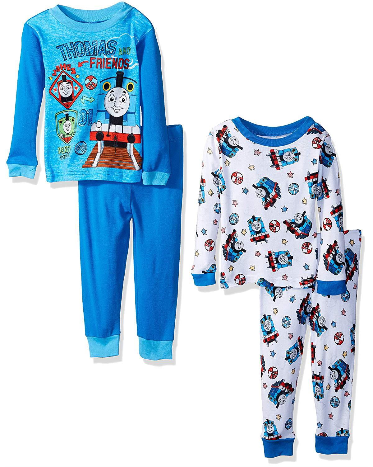 Sizes 3T & 4T Blue/Multi Thomas The Train Toddler Boys 4PC Pajama Sleepwear Set Blue/Multi, 3T