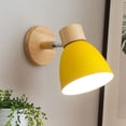 thumbnail image 2 of Nordic Metal Iron Macaron Dormitorio Cabecera Aplique de pared Moderno Simple E27 Base de madera Montado en la pared Estudio Pared Dormitorio Balcón Restaurante Escaleras Decorativo Aplique de pared Adepaton GX-167-5, 2 of 6