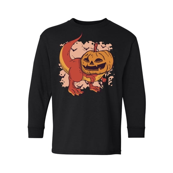 Awkward Styles Halloween Youth Sweatshirt Pumpkin Dinosaur Crewneck Tee for Kids
