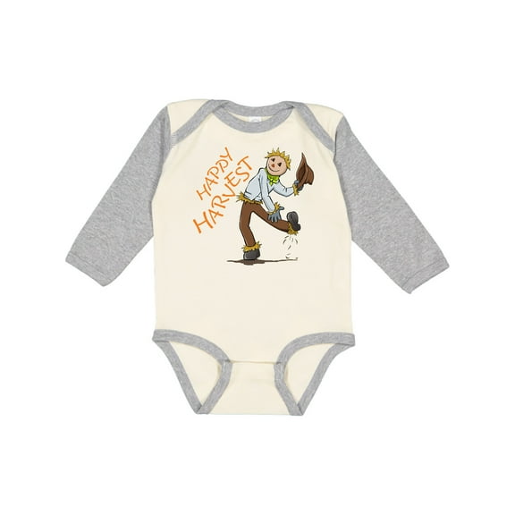 Inktastic Happy Harvest Scarecrow Boys or Girls Long Sleeve Baby Bodysuit