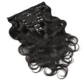 thumbnail image 5 of Body Wave Clip In Hair Extensions Human Hair 120g/set Brazilian Remy Virgin 100% Human Hair #1B, 5 of 6