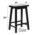 thumbnail image 3 of PJ Wood Classic 24 In Saddle Seat Kitchen Bar Stool, Natural (2 Pack), 3 of 10