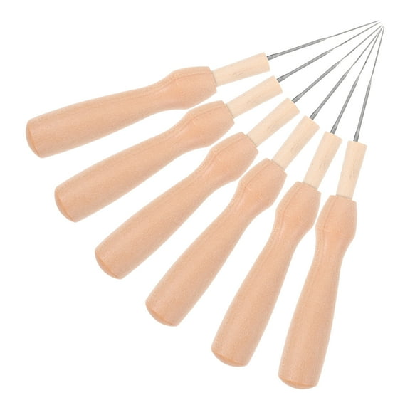 Milisten Wood Stainless Steel Felting Needles 6Pcs 3.5x0.6x0.6in