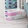 thumbnail image 3 of Sterilite 32 Liter Latch Box, Clear Plastic Storage Bin with Lid, Blue Latch -  6 Pk, 3 of 6