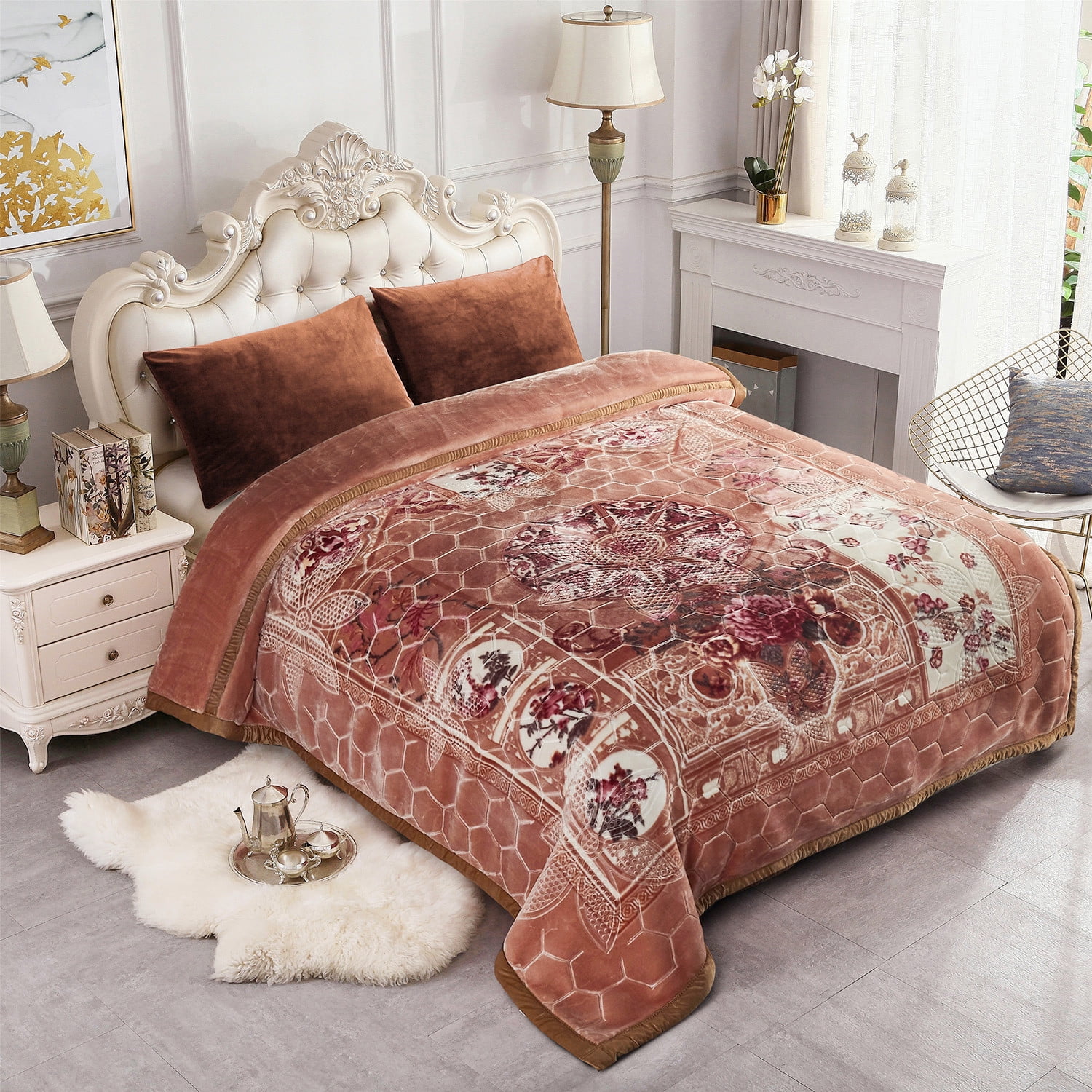 JML King Size Fleece Blanket,10Lbs 2 Ply Thick Faux Mink Bed Plush