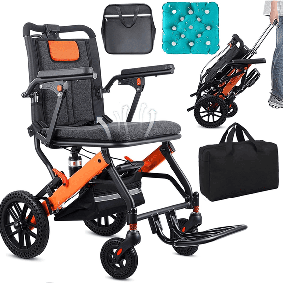 WEYRAL Ultra-Lightweight Portable Transport Wheelchair for Adults