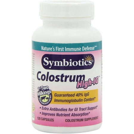 Symbiotics Super Immune Colostrum 40% High IG, 120 CT