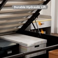 thumbnail image 2 of Full Size Bed Frame with Lift Up Storage, Upholstered Platform Bed with Vertical Channel Headboard, No Box Spring Needed, Hydraulic Storage, Black Linen, 2 of 6