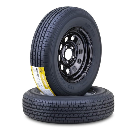 Free Country Trailer Tire Wheel Assembly ST185/80R13 8-Ply D 99N 5 Lug on 4.5" PCD Black Mod Rim ,SET 2