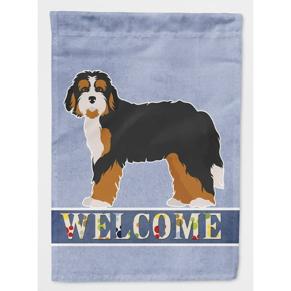 Carolines Treasures CK3710CHF Bernedoodle Welcome Flag Canvas House Size  Large multicolor