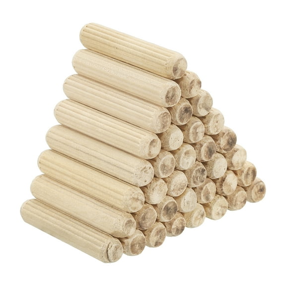 5/16" x 1-3/4" Wood Dowel Pins Fluted Wooden Dowels for Furniture Projects, 60 Pack