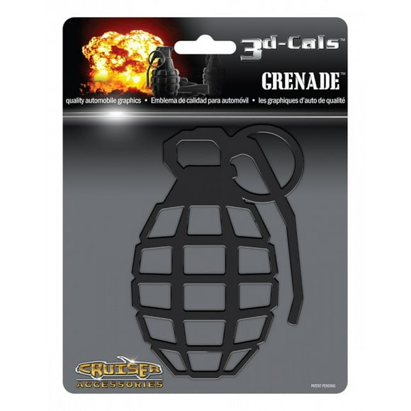 3D Cals Grenade Black Plastic Decal