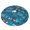 thumbnail image 2 of Kll 30" Christmas Tree Skirt Construction Trucks Xmas Tree Skirts Mat For New Year Xmas Holiday Party Indoor Outdoor Home Decoration, 2 of 9