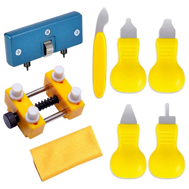 Kit De Herramientas De Reparación De Relojes, Abridor De Caja De Reloj, Removedor De Caja Trasera Ajustable, Soporte De Reloj Con 5 Uds De Palanca Y 1 Pieza De Tela Para Cubierta Wacth Monstrate AP005592-00