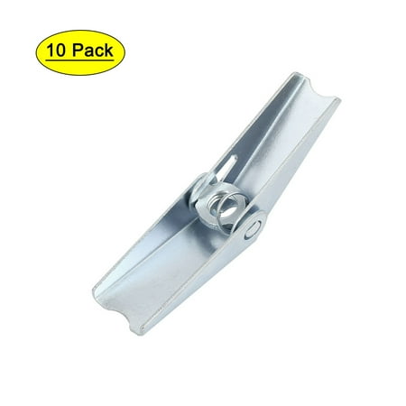 

M8 Dia Female Thread Spring Loaded Hollow Wall Anchor Toggle Wing Nut 10pcs