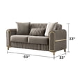 thumbnail image 2 of Contemporary Sleeper Loveseat | Adapts to Living Room Decor | Velvet Fabric with Elegant Gold | Combines Luxury and Function, 2 of 6