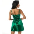 thumbnail image 4 of ZAFUL for Women Sexy Prom dress Cocktail Party Dress Adjustable Shoulder Strap Sheeny Mini Slip Dress Green M, 4 of 9