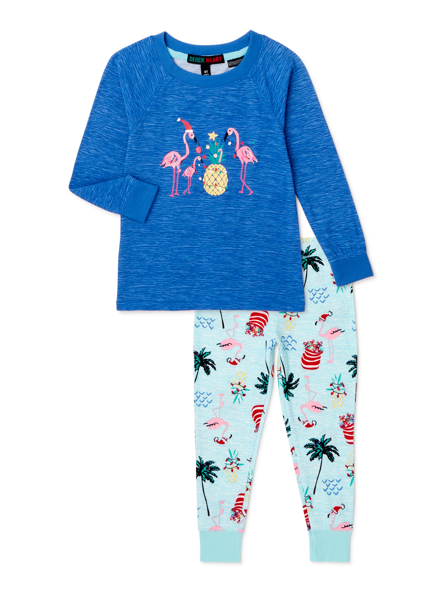 Derek Heart - Derek Heart Matching Family Christmas Pajamas Toddler Boy and Girl Unisex Flamingo