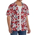 thumbnail image 2 of Sikiie Red Hawthorn Men's Wrinkle Free Untucked Cuban Shirt Business Casual Button Down Shirts Short Sleeve ShirtMedium, 2 of 5