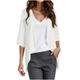 thumbnail image 2 of Clearance under 10!Sevevn Women Cardigan Vacation Style Solid Color Jacket Top 3/4 Sleeves End of Year Clearance White XXL, 2 of 6