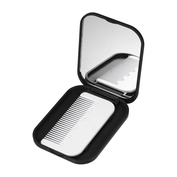 Unique Bargains 1 Pc Women's Mirror Comb for Curly Straight Dry Wet Hair Black