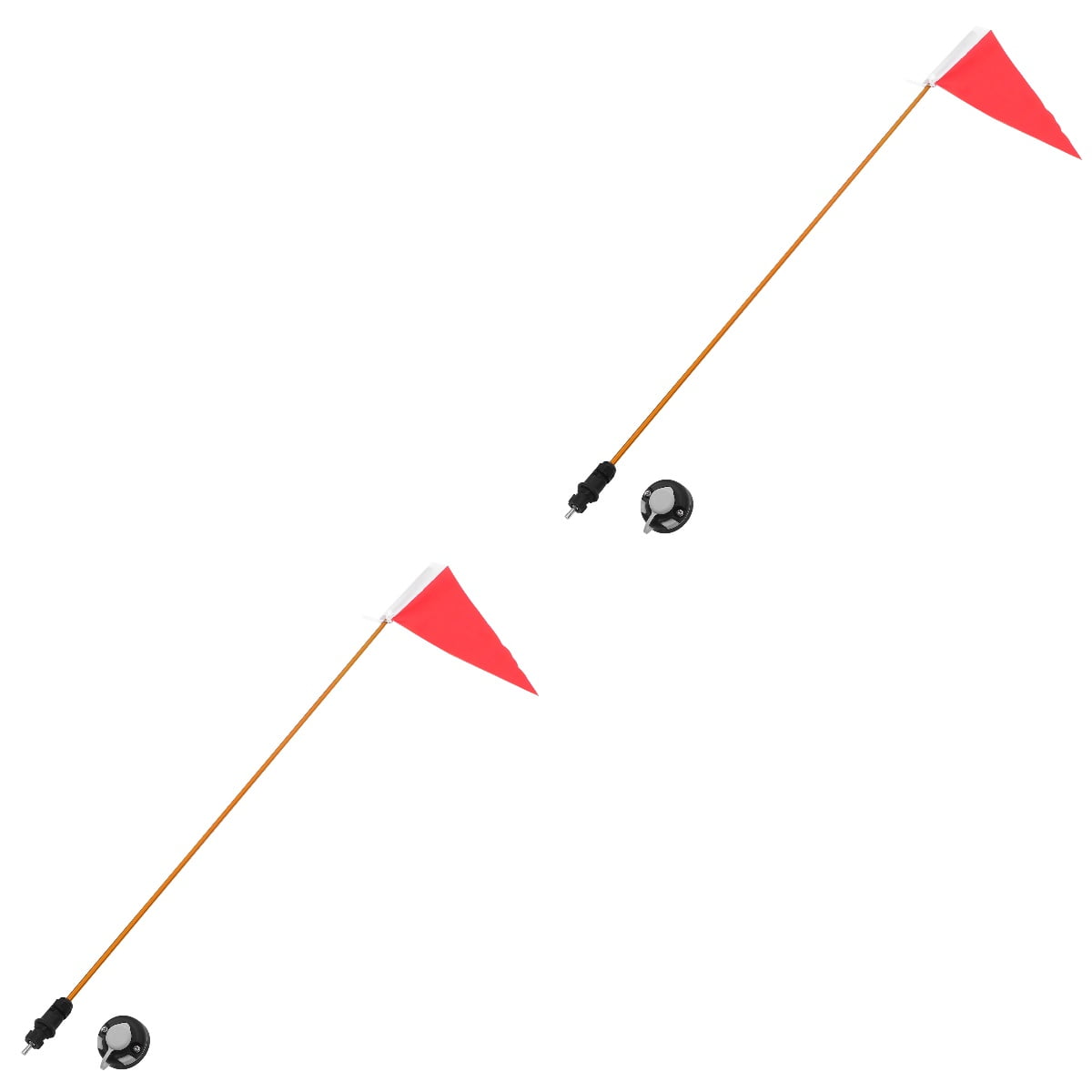 Raindrops 2 Sets of Professional Safety Flag Multi-function Flag Pole Warning Kayak Flag Boat Accessory