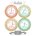 thumbnail image 2 of Modish Monthly Baby Stickers, Girl, Pink, Coral, Mint, Gold, Chevron, Stripes, Baby Photo Prop, Baby Shower Gift, Baby Book Keepsake, 2 of 4