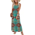 thumbnail image 2 of QIUOMBBP Womens Long Tank Dresses Sleeveless High Split Summer Maxi Dress with Pockets Comfy Loose Casual Beach Sundress Multicolor XL, 2 of 9