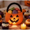 thumbnail image 4 of TAROFIIH Halloween Candy Gift Basketâ20x20 Cm Cotton-Woven Candy Basket, A Reusable Holiday Candy Storage Basket for Parties; Small Woven Basket, Ideal for Gift-Giving, 4 of 5