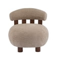thumbnail image 2 of Noble House Modern Boucle Fabric Accent Chair,Plush Rounded Shape with Curved Backrest,Light Brown, 2 of 9