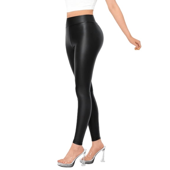 JJHGVB Leather Leggings for Women Fleece Lined Pants Winter Leggings for Women Woman Dress Pants Womens Trouser Pants Women Work Pants Womens Casual Pants Black L