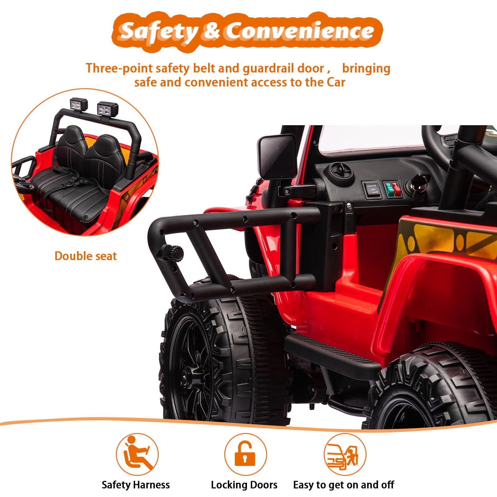 Juiluna Electric Kids 24 V Powered Ride-Ons, Red, 63.8 lb